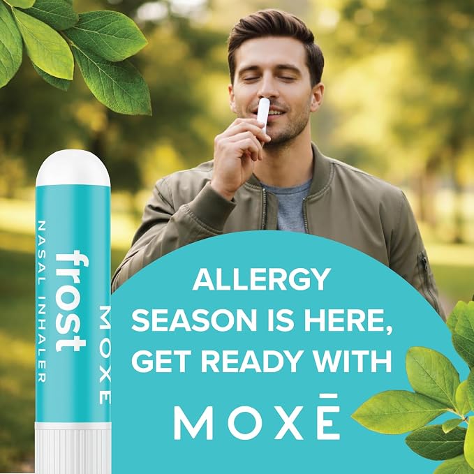 MOXE Frost - Energizing Aromatherapy Nasal Inhaler - Alleviate Headaches, Boost Focus & Energy - Cooling Sinus Blaster - Includes Peppermint, Eucalyptus, & Wintergreen Essential Oils - USA (1-Pack)