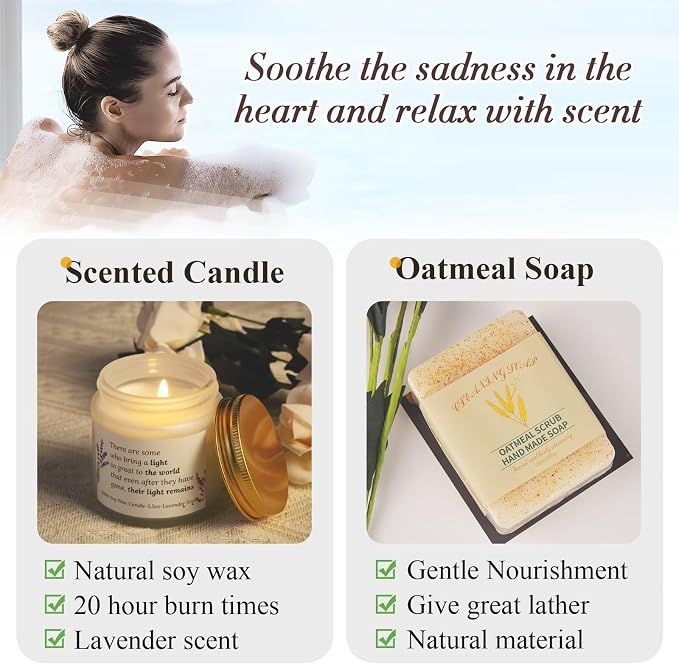 Sympathy Gift Baskets, Care Package for Women, Soothe Grief Sympathy Gifts for Loss of Loved One, Condolences Gift Basket for Loss, Bereavement Miscarriage Gifts for Mothers, Mom, Sister, Friend