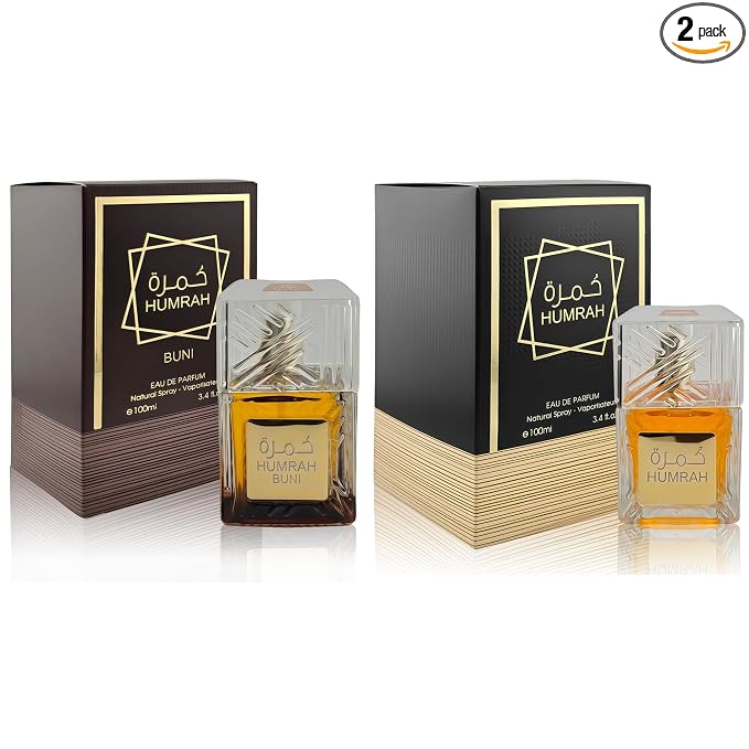 A CENTER Humrah&Humrah Buni Men's Cologne Eau de Parfum Gift Set - 3.4 Fl Oz Each | Citrus Spicy & Woody Ambergris Fragrance | Luxury Perfume for Day & Night