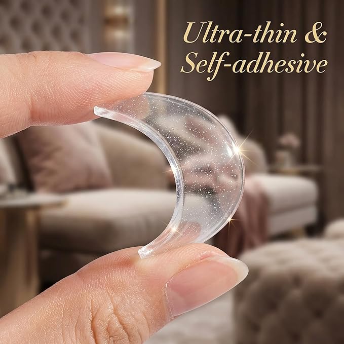 Lash Lift Shields – Washable and Reusable Korean Super Sticky Flat Pads for Eyelash Perm, No.1 Lash Lift Softening Shields for Women Beauty, Pink (2 Pairs Transparent)