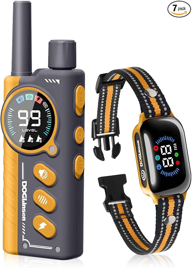Smart 2-in-1 Bark and Shock Collar for Dogs - AI Anti-Misoperation, 3300FT Remote Training Collar, IPX7 Waterproof, 4 Modes (Tone, Vibration, Safe Shock, Auto Anti-Bark) for Dogs