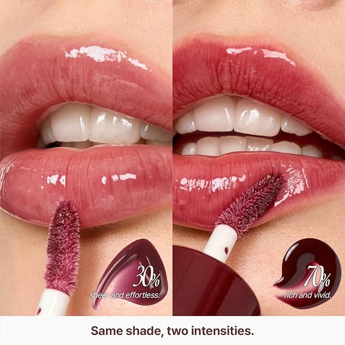 fwee 3D Voluming Gloss 70% (Rich) | High Shine, Non-Sticky Lip Gloss for Makeup | Long-Lasting, Moisturizing Gel Formula – Cherry Cola 70% | 30% & 70% Pigment Options | 5.3g