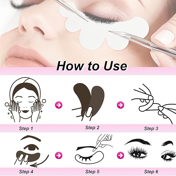 100 Pairs Professional Under Eye Pads Gel Lash Extensions, Premium Hydrogel Patch Gel Pad Beauty Makeup Tool for Under Eyes Eyelash Extension (Pink)