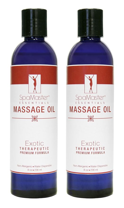 Master Massage Spamaster Essentials Exotic Massage oil, 8 oz Bottles, 2 Count