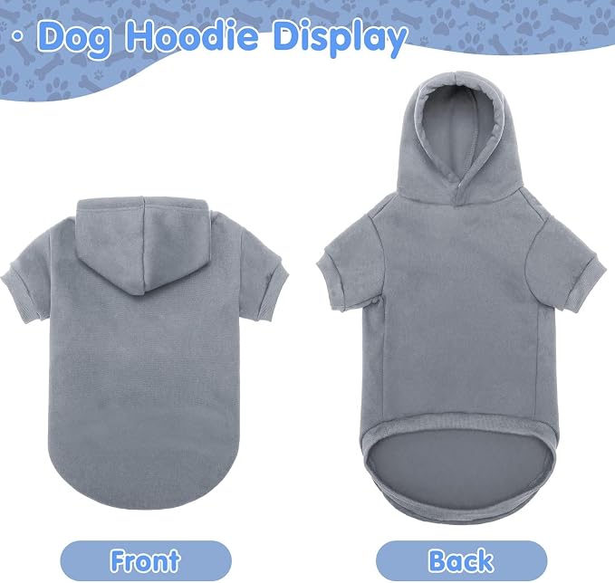 BINGPET Dog Hoodie for Large Dogs, Soft Pullover Pet Sweater | Warm Dog Sweatshirt Clothes, Winter Hooded Outfit for Girl Boy Dogs Puppy, French Pitbull Cold Weather Coats Wear, Grey L