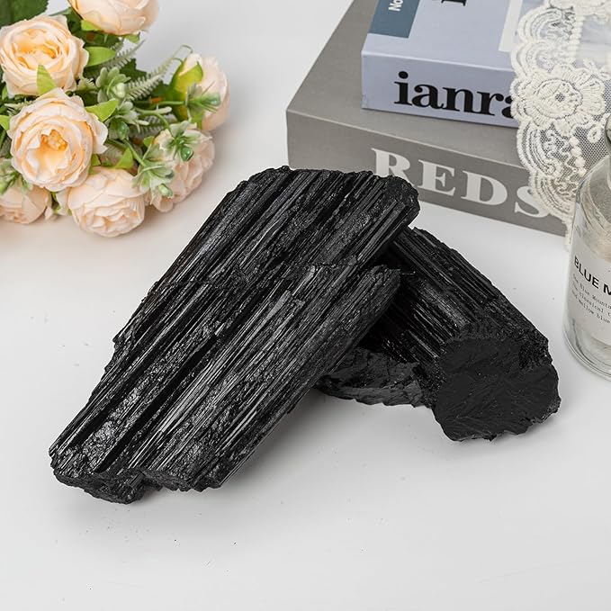Large Raw Black Tourmaline Crystal Natural Rough Stone Healing Crystals for Meditation Reiki Energy Decoration 3-4lbs