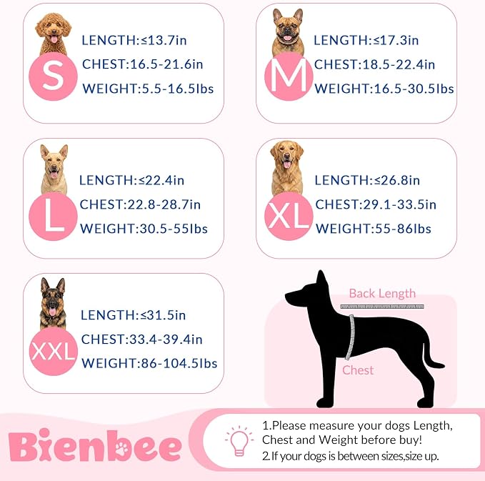 Bienbee Dog Bathrobe, Super Absorbent for Small to Large Dogs, Pink S | Dog Robes with Soft Fleece, Warm & Cozy, Adjustable Fit, and Quick Drying Coat for Baths Swimming and Grooming