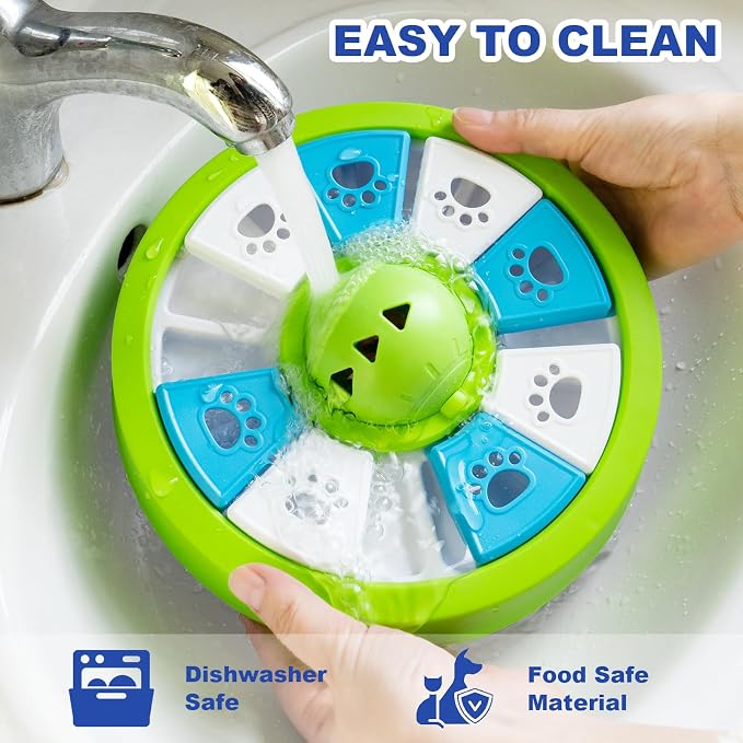 Interactive Dogs Toys for Slow Feeder, Pets Puzzle Feeders for Food Dispenser, Cat Treat Puzzle Feeder for Medium Small Dogs Cats IQ Training Reducing Boredom Intelligence Improving (Green)