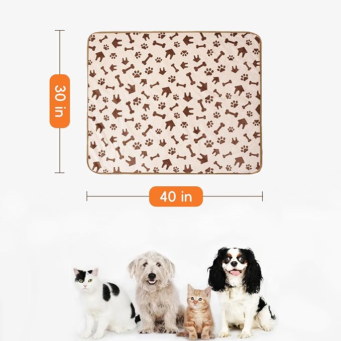Waterproof Pet Blanket for Small Dogs and Cats 30"x40" | Washable Dog Blanket, Soft Fluffy Sofa Car Bed Protector, Reversible Sherpa Fleece Puppy Blanket, Beige