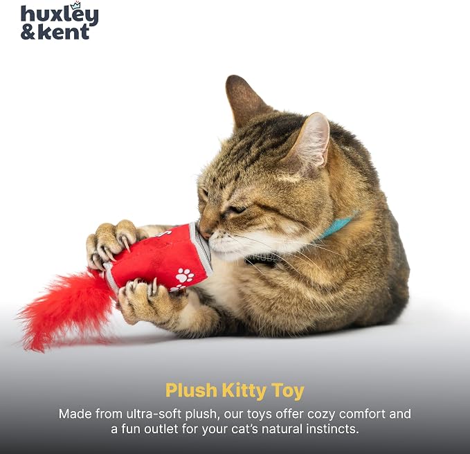 Huxley & Kent Plush Crinkle Catnip Cat Toy, Lil' Pooper