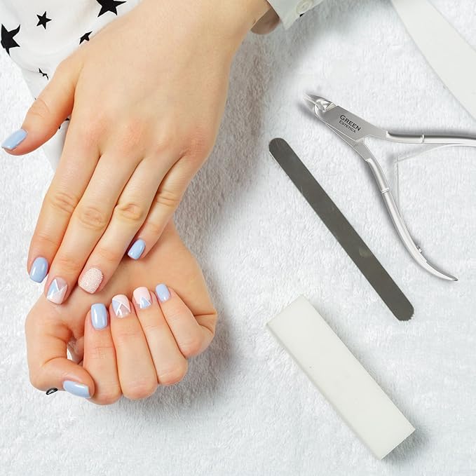 Professional Cuticle Trimmer with Cuticle Pusher Nail Cuticle Remover Nipper Silver Stainless Steel Sharp Blades Manicure Tools with Double Spring Nail Care Pedicure Nail Tools Home Spa (Silver)