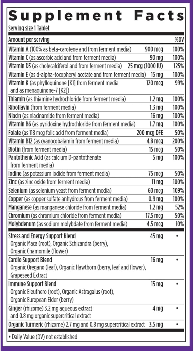 New Chapter Men's Multivitamin for Immune, Stress, Heart + Energy Support with Fermented Nutrients - Every Man's One Daily, Made with Organic Vegetables & Herbs, Non-GMO, Gluten Free - 48 ct
