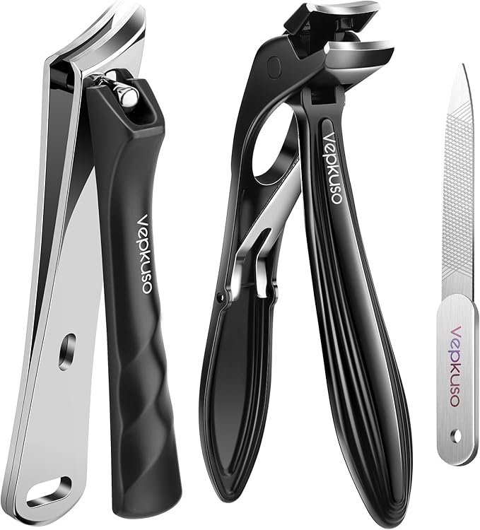 Vepkuso Nail Clippers&Toenail Clippers for Thick Nails for Seniors | Toe Nail Clippers Set for Ingrown Nails for Men | Manicure Kit &Nail Cutter for Women, Gift Idea