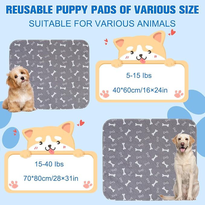 Pee Mats with Pheromones, Durable Leak-Proof & Anti-Slip Pet Training Mats for Dogs Indoor Use (Medium：16" × 24")