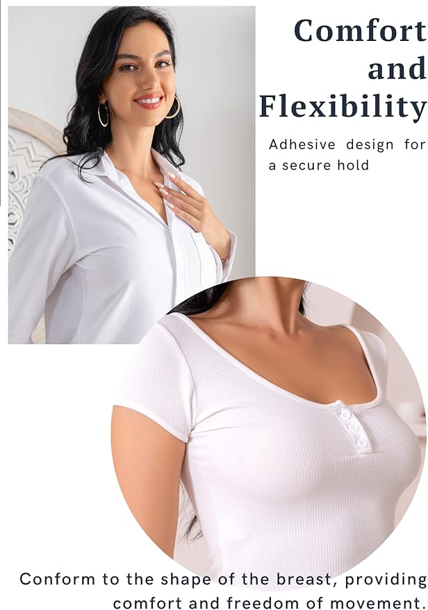 Nipple Covers - Reusable Adhesive Invisible Sticky Silicone Bra Nipple Coverage Pasties Breast Petal for Women