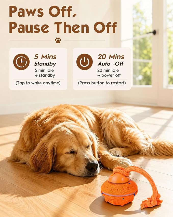 osou Interactive Dog Ball, Automatic Moving Toy with 3 Interactive Modes