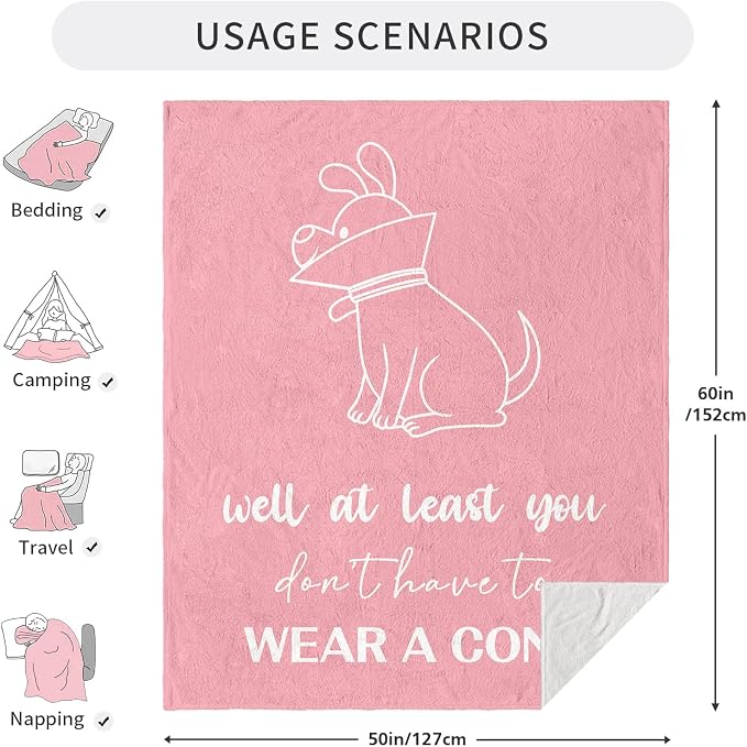 Get Well Gifts for Women, Get Well Soon Gifts for Women After Surgery, Feel Better Gifts, Gift for Recovery After Surgery, Funny GetWell Gifts for Woman/Teenage Girl Throw Blanket 60" x 50"