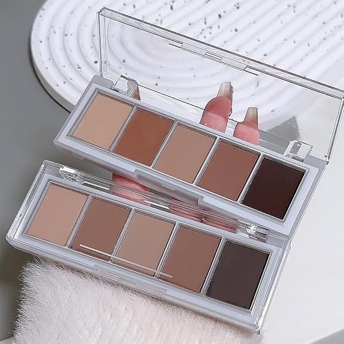 Matte Cool Neutral Brown Eyeshadow Palette, Taupe Beige Clay Mocha & Charcoal Shades, High Pigment Blendable Long-Lasting Cool-Tone Nude Smokey Eye Makeup Palette for Daily Natural & Mature Eyes 6