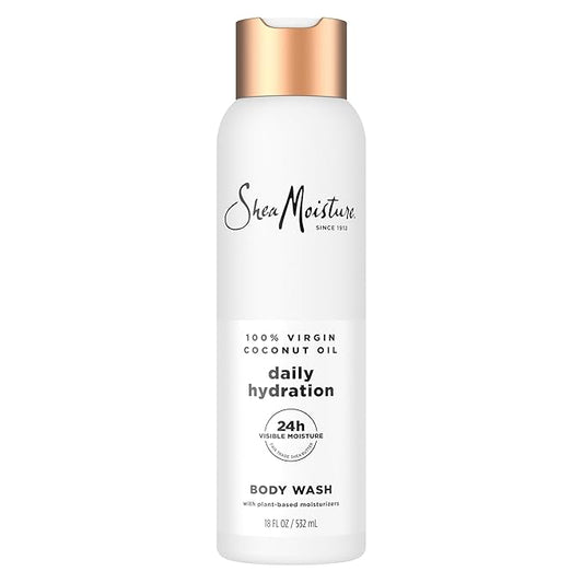 SheaMoisture Virgin Coconut Oil Body Wash Nourish and Replenish Skin Daily Hydrating body wash for 24H Visible Moisture for Healthy, Glowing Skin 18 oz