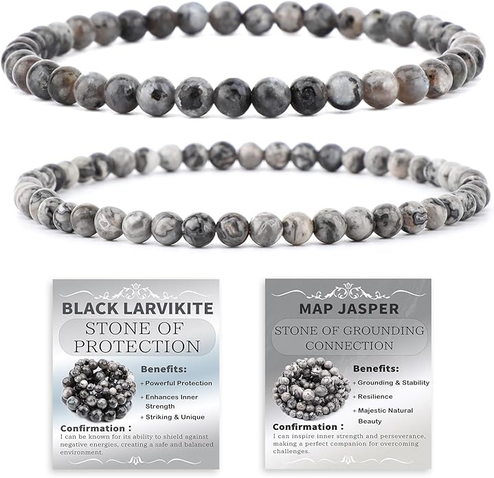 NCB 2.3-Piece 4mm Natural Crystal Gemstone Stretch Bracelets – Handmade Reiki Energy Healing Jewelry for Meditation,Yoga, Unisex