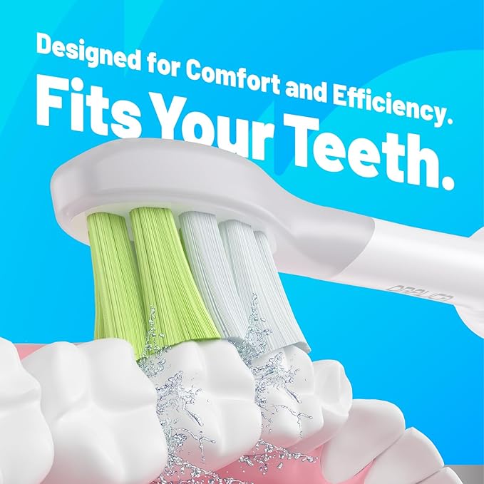 Oralica - Japanese Brand Whitening Replacement Toothbrush Heads, Compatible with Philips Sonicare Click-on Handles, 4 Pack, Medium, with Tongue Cleaner (CA668, White)