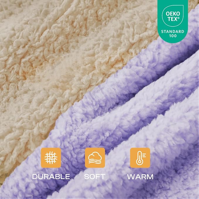 Luciphia Ultra Soft Sherpa Fleece Dog Puppy Cat Blanket for Small Pets | Calming Plush Throw for Crate, Couch, Car, Bed. Machine Washable. Puppy Essential, Cat Stuff,Violet,30"x20"