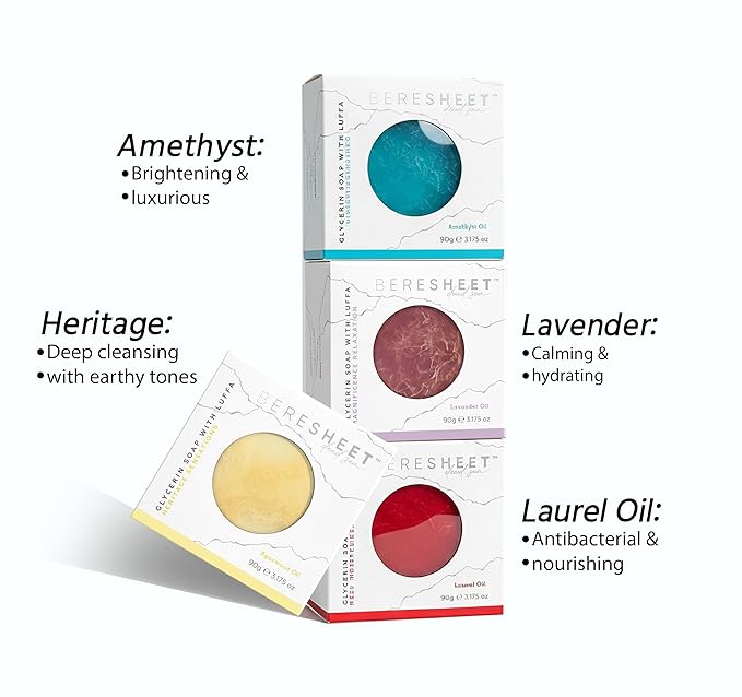 Glycerin Soap Bar – Handmade Exfoliating Cleanser for Face & Body – Deep Cleansing & Moisturizing with Relaxing Aromatherapy – 4 x90g