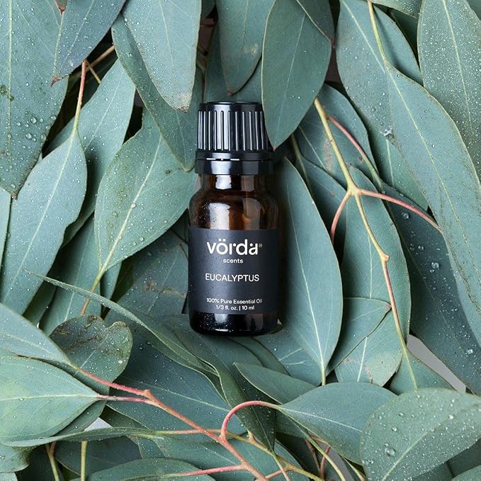 Vorda India Eucalyptus Single Noted Essential Oil - 1/3 fl. oz. Perfect for Aromatherapy Essential Oil for Diffusers, Skin Use Massage Oil, Candle Making