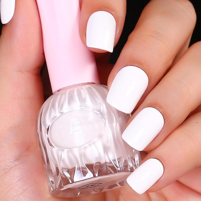 Major Dijit Quick Air Dry Nail Polish White Regular Nail Polish Non UV Gel Hema 0.34 fl oz.
