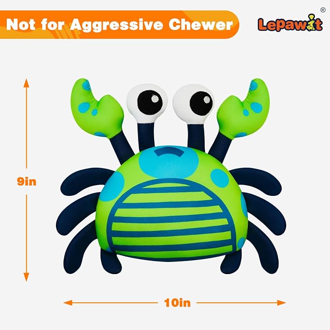 Squeaky Dog Toys, Floating Dog Toys for Indoor or Outward Play, Crab Interactive Dog Gifts for Small and Medium Dogs
