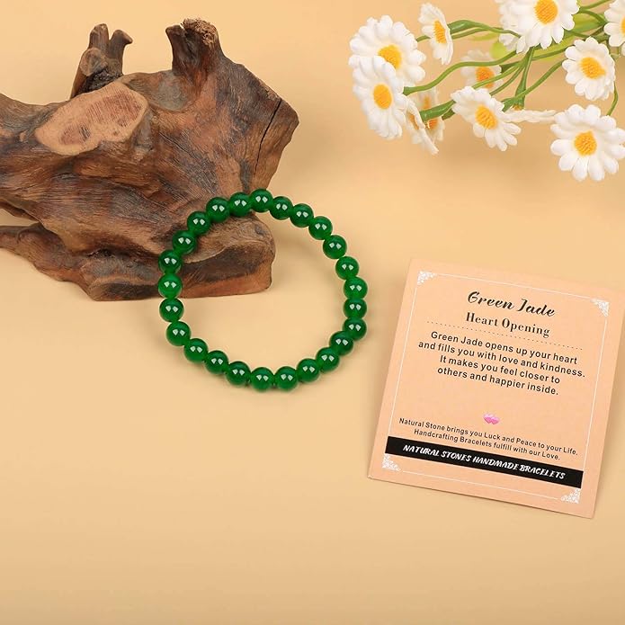 AD Beads Handmade Gemstone Stretch Elastic Bracelet Crystal Healing Reiki Nature's Beauty and Spiritual Essence Unisex