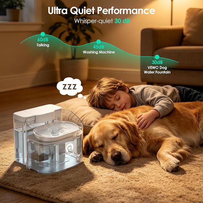 11L/372oz Large Dog Water Fountain, No Spill Automatic Dog Water Bowl Dispenser with Multi-Layer Filtration, Flowing Dog Water Dispenser with Deep Basin, BPA-Free, Ultra Quiet and Easy to Clean