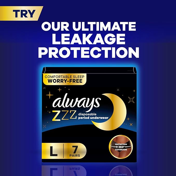 Always Maxi Overnight Feminine Pads with Wings for Women, Size 4, Overnight Absorbency, Unscented, Up to 100% Leak-Free Protection, 48 Count