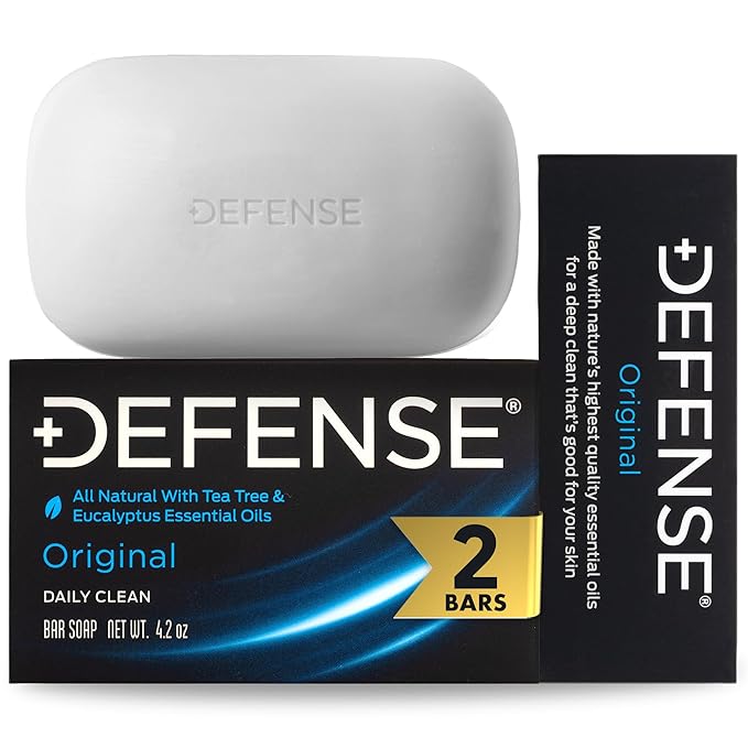 Defense Soap 2pk All Natural Tea Tree Bar Soap for Men | Made by Wrestlers with Tea Tree Oil & Eucalyptus Oil to Promote Healthy Skin