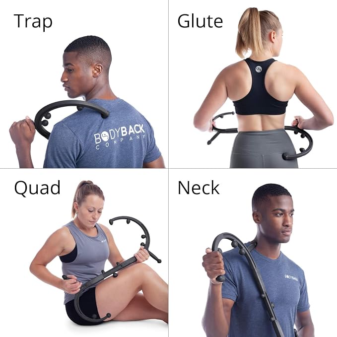 Body Back Buddy Elite Black FSA Eligible Neck Massager for Pain Relief Deep Tissue Back Therapy Tool Therapeutic Trigger Point Hook for Muscle Knot & Myofascial Release Shoulder Pressure Point Relief