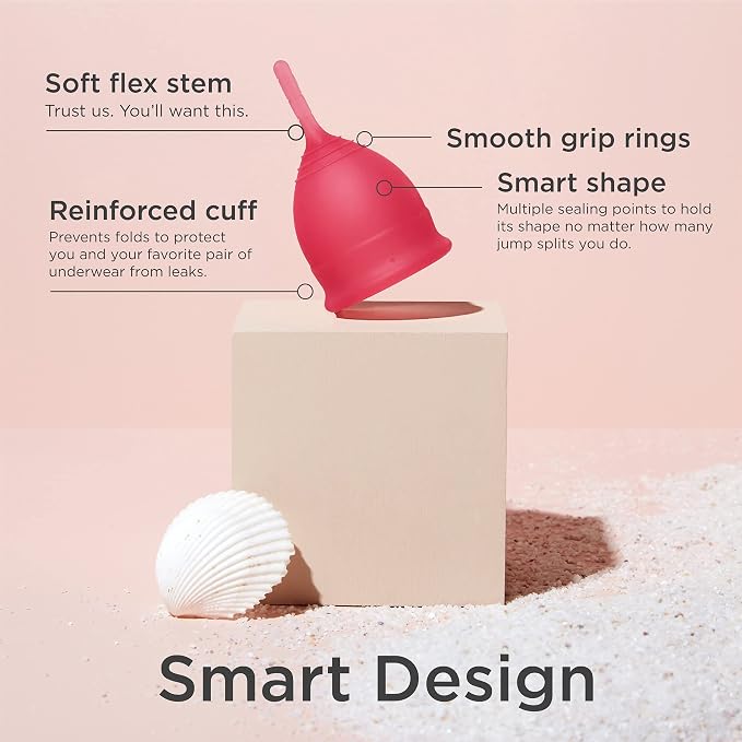 Saalt Menstrual Cup - Natural Tampon and Pad Alternative, Soft, Flexible, Reusable Medical-Grade Silicone | wear up to 12 Hours | Made in theUSA and FDA Registered (Himalayan Pink, Small)