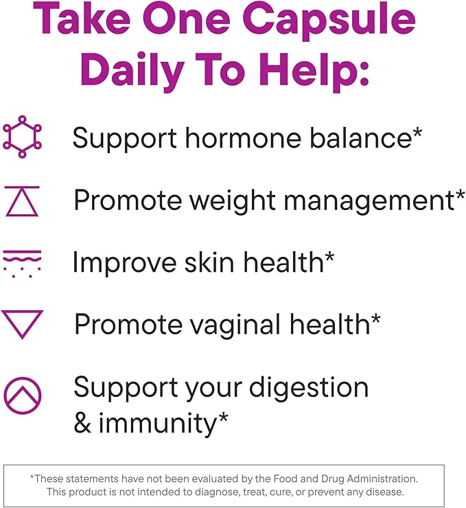 DAILYNOURI Hormone Balance Probiotic for Women | Supports Healthy Estrogen, PMS, PCOS, Perimenopause, Vaginal pH, Yeast, Gut Health, Skin & Immunity | 7 Strains + Vegan Omega Oil | 30-Day Supply