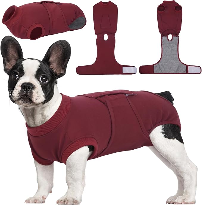 Kuoser Recovery Suit for Dogs Cats, Soft Dog Surgery Suit Female Male Spay | Professional Dog Onesie for Surgery, Substitute E-Collar & Cone, Prevent Licking Dog surgical suit Pet Neuter Suit