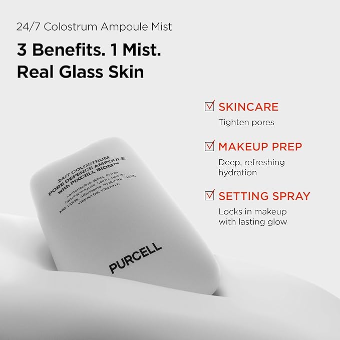24/7 Colostrum Ampoule Mist - Glass skin with Long Hydration, Poreless Smooth Skin, Before & After Makeup, Hyaluronic Acid and Vitamin, For All Skin types, 1.85 fl oz