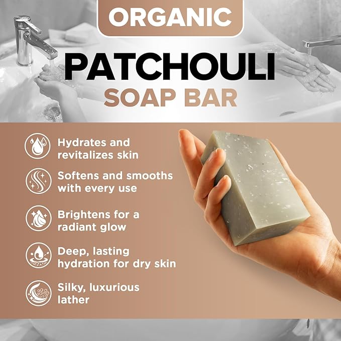 iHeart Patchouli Soap Refresher (2 Packs) - Earthy, Masculine Scent with Deep Cleansing and Moisturizing Mens Bar - With Shea butter for Rich Creamy Lather - Perfect for Men with Active Lifestyle