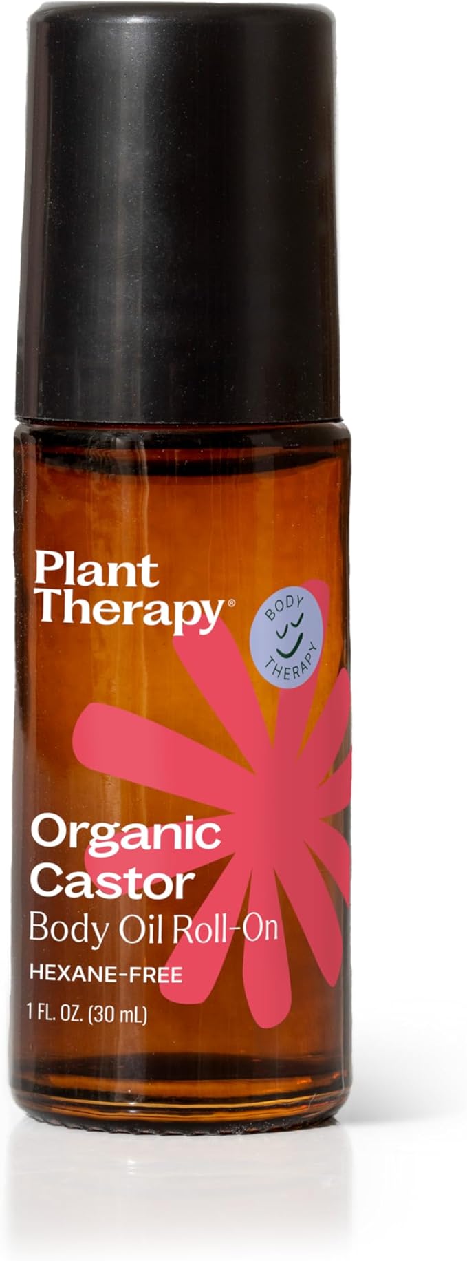 Plant Therapy Organic Castor Oil Roll On 30 mL (1 oz) Convenient Mess-Free Body Oil Roll-on for Easy Application, Cold-Pressed & Hexane-Free, Third-Party Tested for Purity