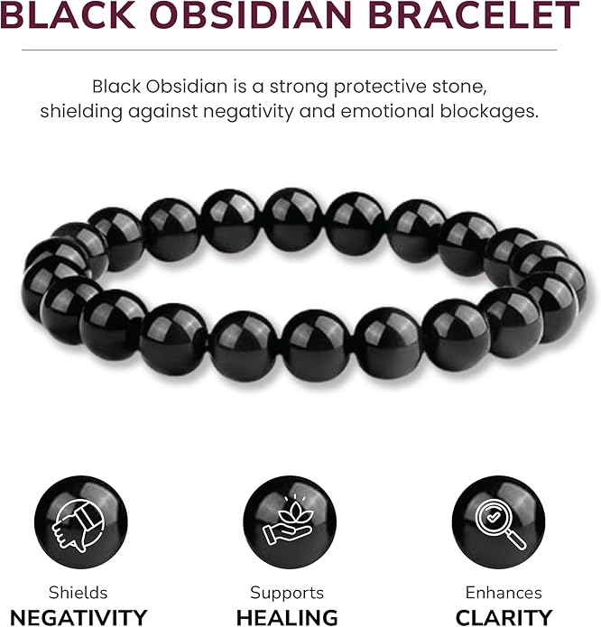 Crystal Vibe 8mm Beaded Bracelets For Women Men - Healing Crystal Bracelet - Adjustable Size