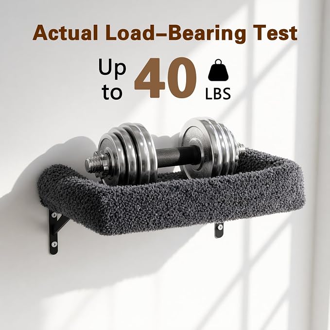 Cat Wall Shelves 6-in-1 Wall Mounted Cat Furniture 40 lbs, Dark Grey | Natural Wood, Bed & Cave & Scratching Post, 40 lbs for Large Cats, Space-Saving, for Living Room & Window