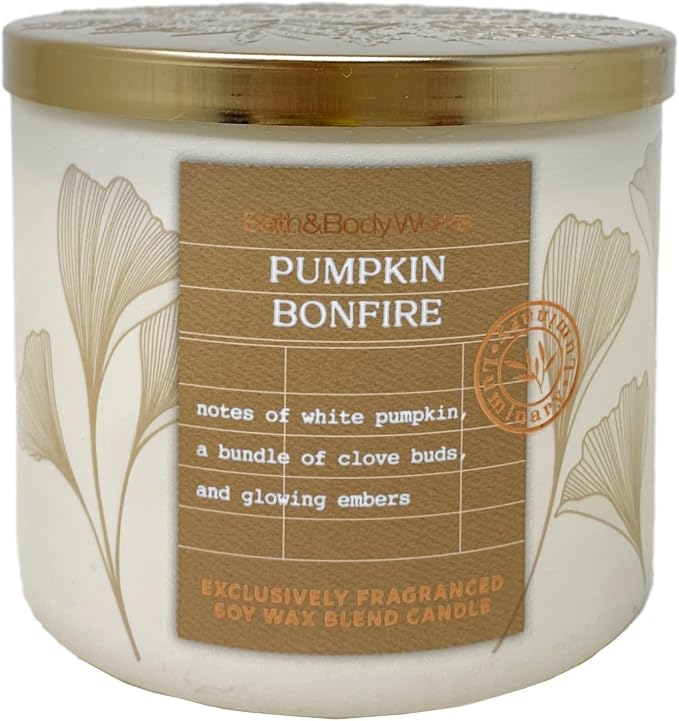 Bath & Body Works Pumpkin Bonfire 3-Wick Scented Candle with a Cherry On Top Bar Soap