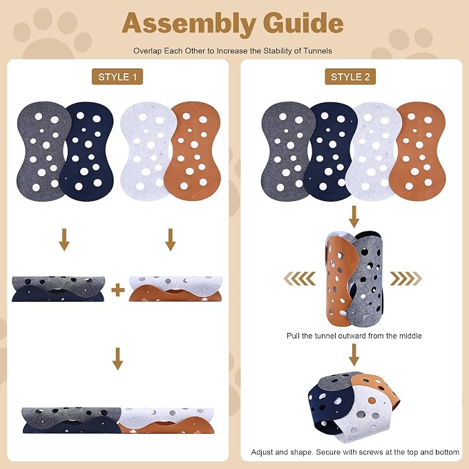 2 PCS Transformable Cat Tunnels for Indoor Cats, All Breed