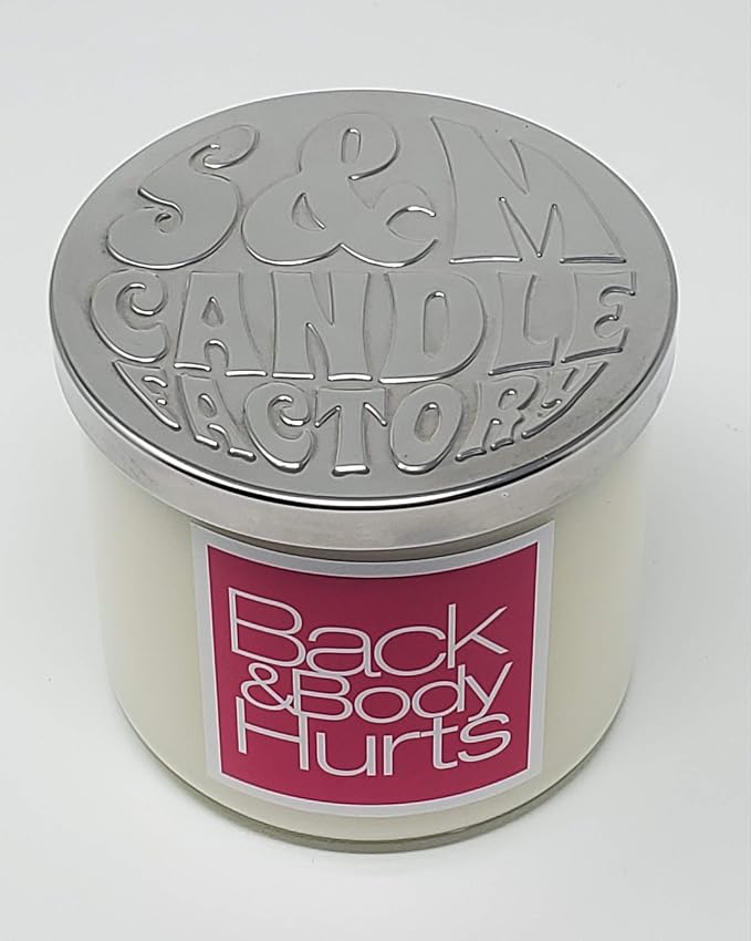 Back and Body Hurts Candle ~ Eucalyptus Spearmint Aromatherapy Candles ~ All Natural Soy Wax ~ Glass 3 Wick and Mason Jar Candles ~ Stress Relief Candle (Large 3 Wick)