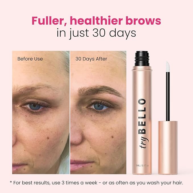 Trybello Eyebrow Growth Serum | Natural Thickening & Strengthening Formula for Fuller Eyebrows | Biotin, Peptides, and Botanical Extracts | No Parabens, Silicones, PEGs | Vegan, Gentle, Non-Irritating