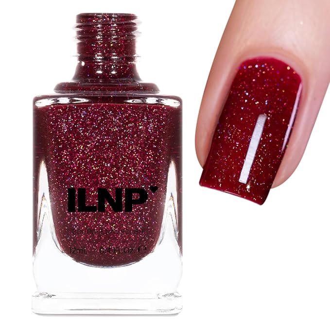 ILNP Merlot - Merlot Red Holographic Jelly Nail Polish