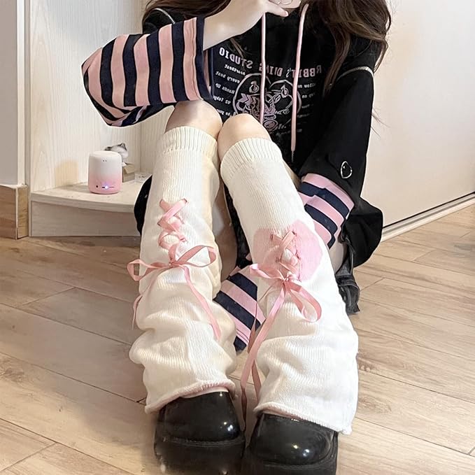 Sexybody Women's Leg Warmers Fashion Knit Warmers Long Socks Cute Y2K Kawaii Japanese Lolita Harajuku Accessories for Girls