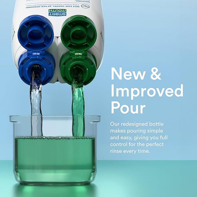 SmartMouth DDS Activated Clinical Mouthwash with Tongue Cleaner - for Fresh Breath - Clinical Strength Mouthwash for Gum Health, Gingivitis & More - Clean Mint Flavor, 16 fl oz